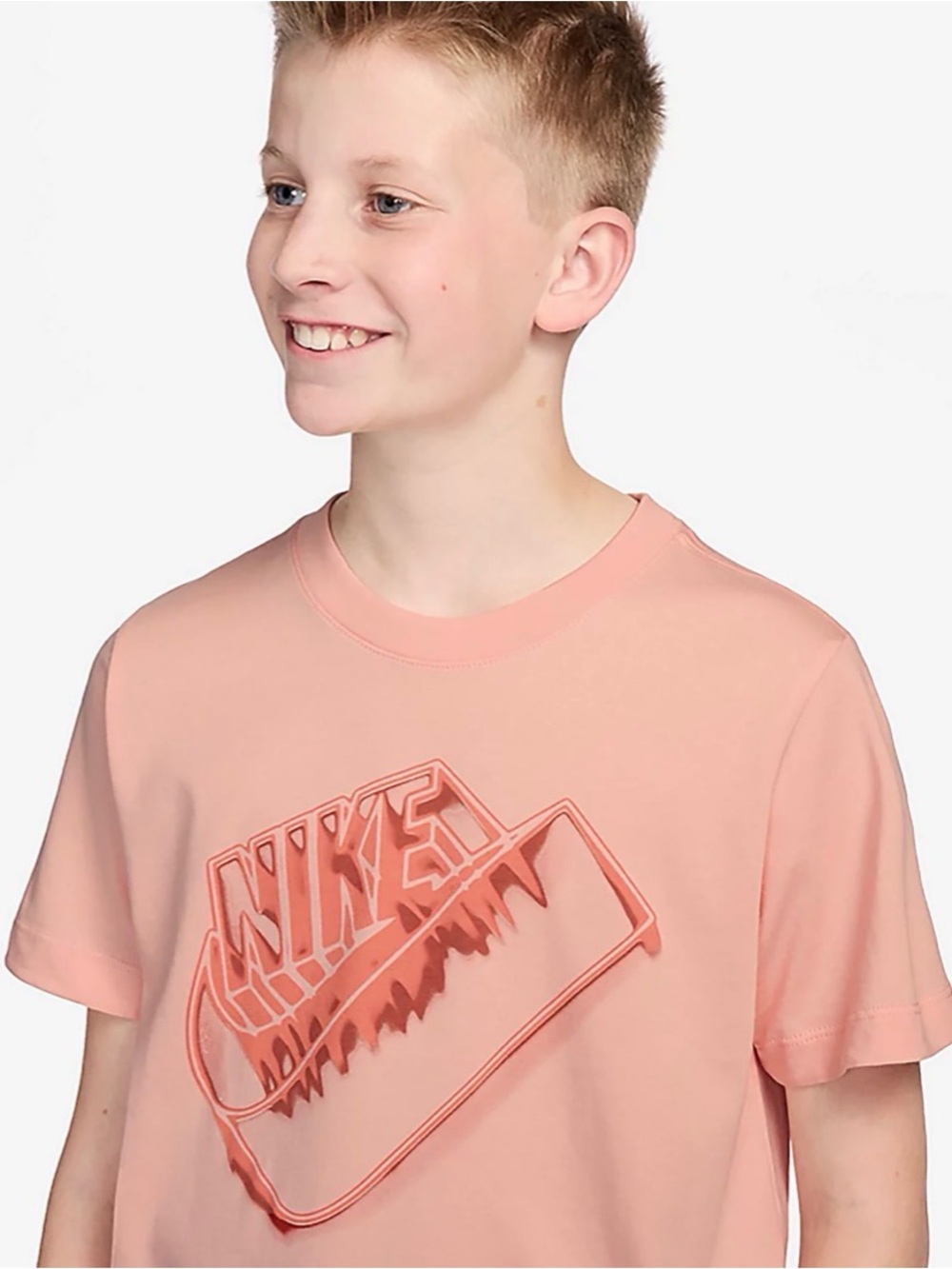 Nike Kids Peach Graphic Logo Tee